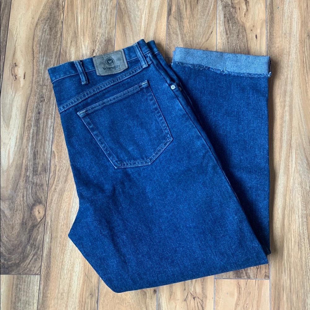 wrangler denim blue relaxed fit jeans 36x32